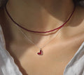 Red Heart Necklace - Mina & Silver