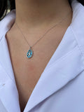 Moon & Star Necklace - Silver & Mina
